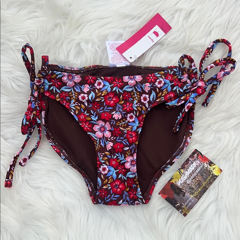NWT Floral Bikini Bottom with Side Ties